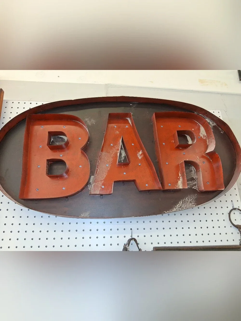 Vintage-Style Orange BAR Wall Sign - Rustic Home Dining Accent